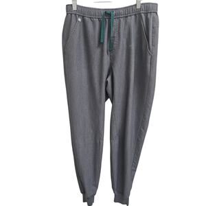 FIGS Men's Tansen Jogger Scrub Pants MXXSW2004 Graphite Gray Green Ties Size M